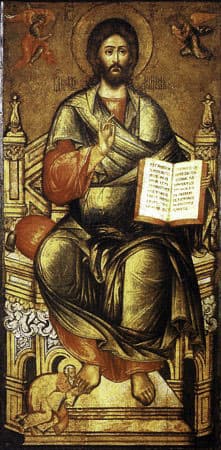 Спас на престоле с митрополитом Киприаном