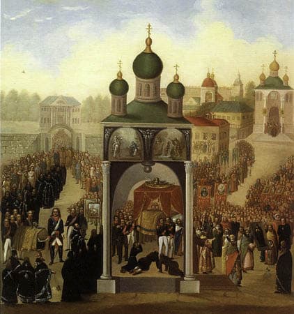 Погребение и перенесение мощей святителя Митрофана Воронежского