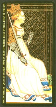 Королева Мечей в колоде Таро Висконти-Сфорца