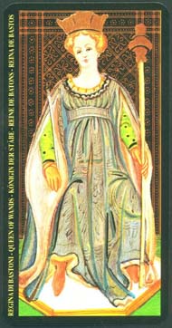 Королева Жезлов в колоде Таро Висконти-Сфорца