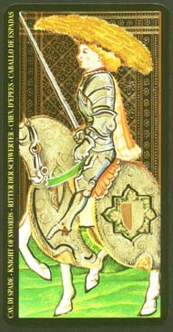 Рыцарь Мечей в колоде Таро Висконти-Сфорца
