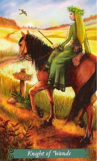 Рыцарь Жезлов в колоде Таро Зеленой Ведьмы