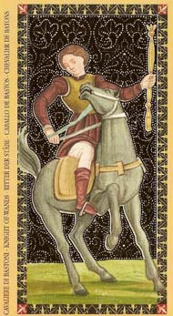 Рыцарь Жезлов в колоде Золотое Флорентийское Таро